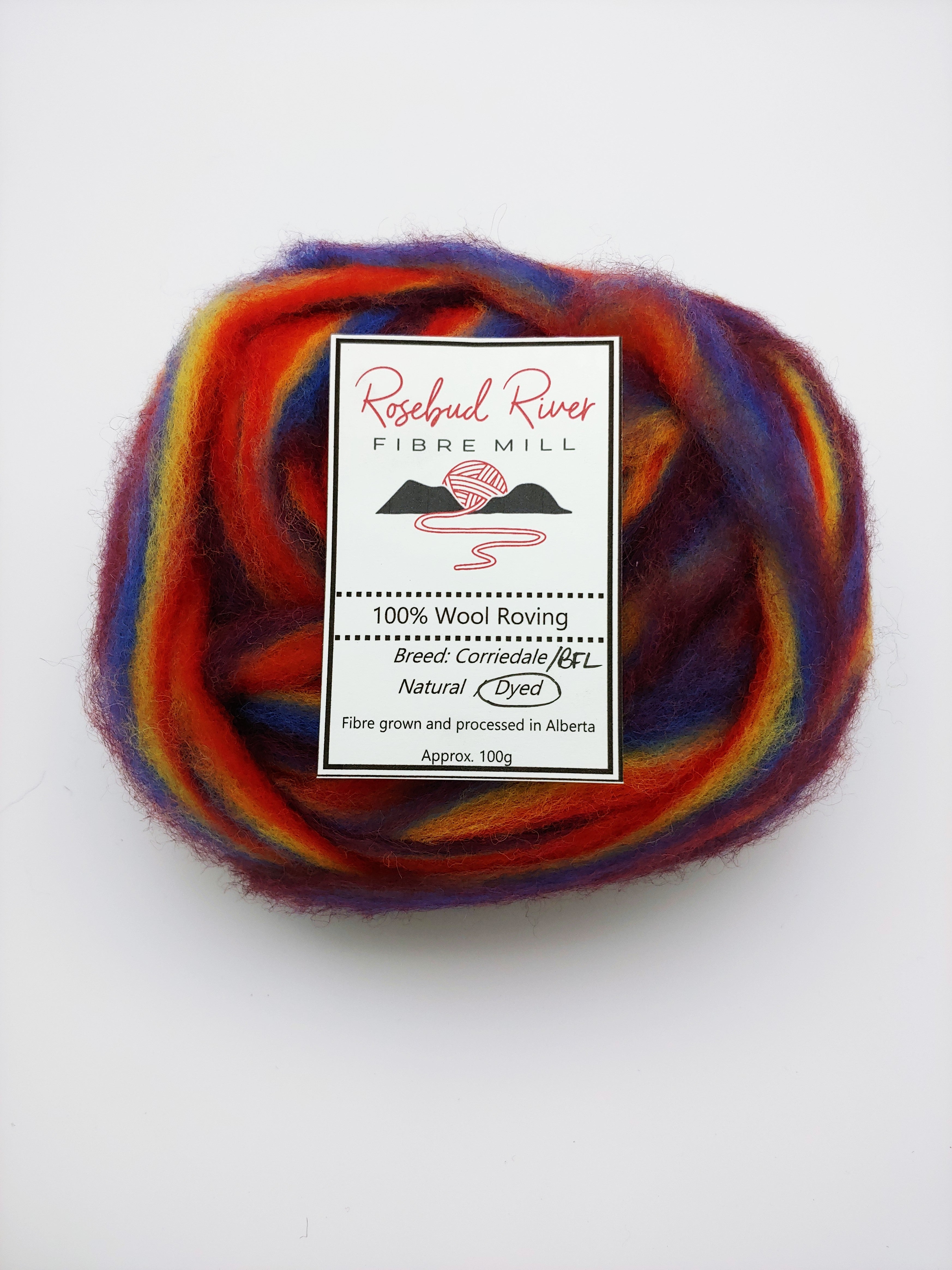 Roving - Wool - Rainbow – Rosebud River Fibre Mill